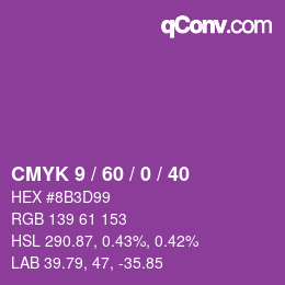 カラーコード: CMYK 9 / 60 / 0 / 40 | qconv.com