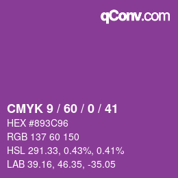 颜色代码: CMYK 9 / 60 / 0 / 41 | qconv.com