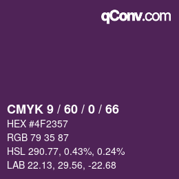 カラーコード: CMYK 9 / 60 / 0 / 66 | qconv.com