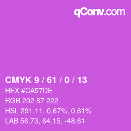 カラーコード: CMYK 9 / 61 / 0 / 13 | qconv.com