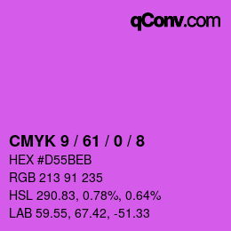 カラーコード: CMYK 9 / 61 / 0 / 8 | qconv.com