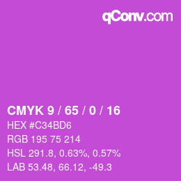 Color code: CMYK 9 / 65 / 0 / 16 | qconv.com