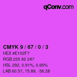 Color code: CMYK 9 / 67 / 0 / 3 | qconv.com