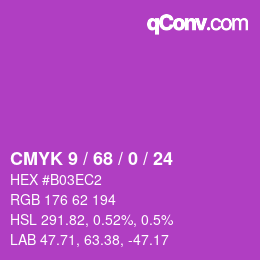 Color code: CMYK 9 / 68 / 0 / 24 | qconv.com