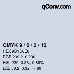 カラーコード: CMYK 9 / 6 / 0 / 10 | qconv.com