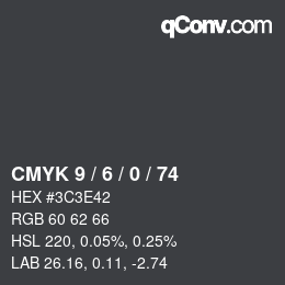 Color code: CMYK 9 / 6 / 0 / 74 | qconv.com