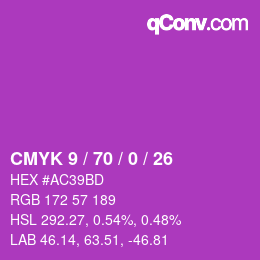 Color code: CMYK 9 / 70 / 0 / 26 | qconv.com