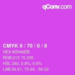 カラーコード: CMYK 9 / 70 / 0 / 8 | qconv.com