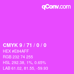 Color code: CMYK 9 / 71 / 0 / 0 | qconv.com