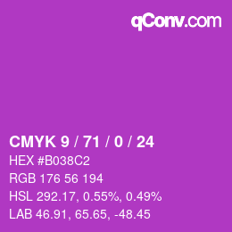 Color code: CMYK 9 / 71 / 0 / 24 | qconv.com