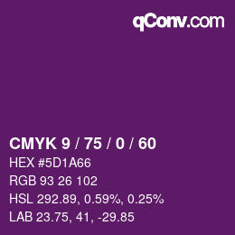 カラーコード: CMYK 9 / 75 / 0 / 60 | qconv.com