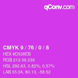 Color code: CMYK 9 / 76 / 0 / 8 | qconv.com