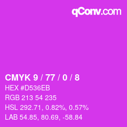 Color code: CMYK 9 / 77 / 0 / 8 | qconv.com