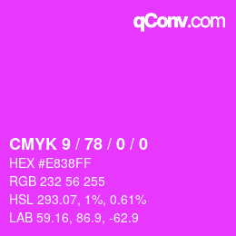 Color code: CMYK 9 / 78 / 0 / 0 | qconv.com