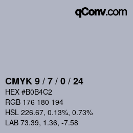 Color code: CMYK 9 / 7 / 0 / 24 | qconv.com