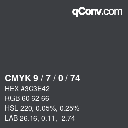 Color code: CMYK 9 / 7 / 0 / 74 | qconv.com