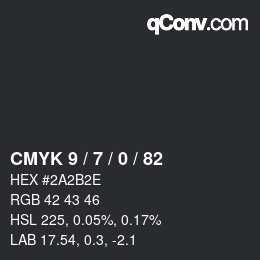 Color code: CMYK 9 / 7 / 0 / 82 | qconv.com