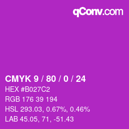 Color code: CMYK 9 / 80 / 0 / 24 | qconv.com