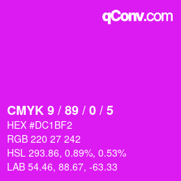 Color code: CMYK 9 / 89 / 0 / 5 | qconv.com