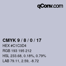 Color code: CMYK 9 / 8 / 0 / 17 | qconv.com