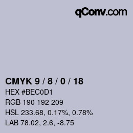 Color code: CMYK 9 / 8 / 0 / 18 | qconv.com