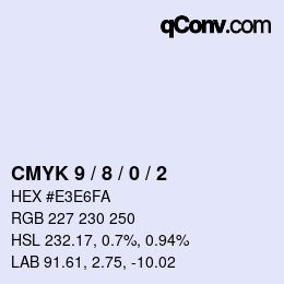カラーコード: CMYK 9 / 8 / 0 / 2 | qconv.com