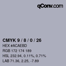 Color code: CMYK 9 / 8 / 0 / 26 | qconv.com