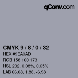 Farbcode: CMYK 9 / 8 / 0 / 32 | qconv.com