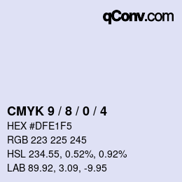 カラーコード: CMYK 9 / 8 / 0 / 4 | qconv.com