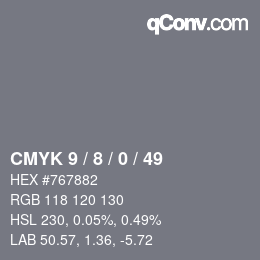 Color code: CMYK 9 / 8 / 0 / 49 | qconv.com