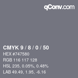 Color code: CMYK 9 / 8 / 0 / 50 | qconv.com