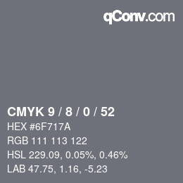 Color code: CMYK 9 / 8 / 0 / 52 | qconv.com