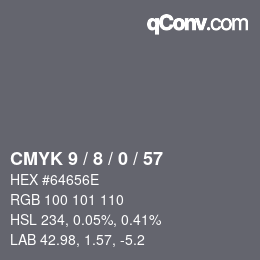 颜色代码: CMYK 9 / 8 / 0 / 57 | qconv.com