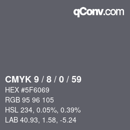 颜色代码: CMYK 9 / 8 / 0 / 59 | qconv.com