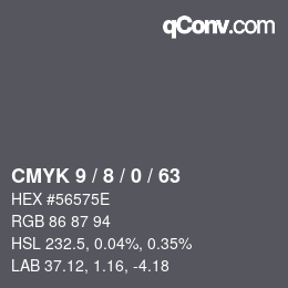 颜色代码: CMYK 9 / 8 / 0 / 63 | qconv.com