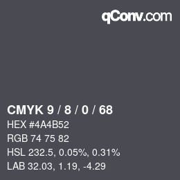 Color code: CMYK 9 / 8 / 0 / 68 | qconv.com