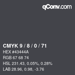 Color code: CMYK 9 / 8 / 0 / 71 | qconv.com