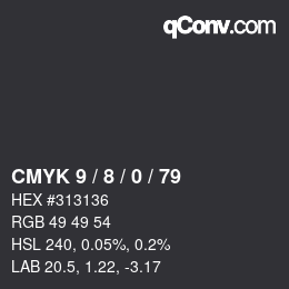 Color code: CMYK 9 / 8 / 0 / 79 | qconv.com