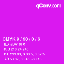 Farbcode: CMYK 9 / 90 / 0 / 6 | qconv.com