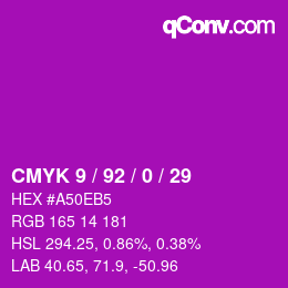 Color code: CMYK 9 / 92 / 0 / 29 | qconv.com