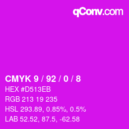 Color code: CMYK 9 / 92 / 0 / 8 | qconv.com