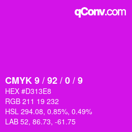 Color code: CMYK 9 / 92 / 0 / 9 | qconv.com