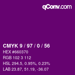 Color code: CMYK 9 / 97 / 0 / 56 | qconv.com