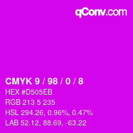 Color code: CMYK 9 / 98 / 0 / 8 | qconv.com