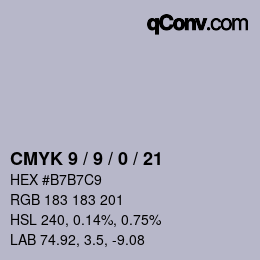 Color code: CMYK 9 / 9 / 0 / 21 | qconv.com