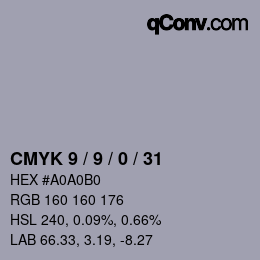 Color code: CMYK 9 / 9 / 0 / 31 | qconv.com