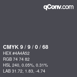 Color code: CMYK 9 / 9 / 0 / 68 | qconv.com