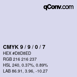 カラーコード: CMYK 9 / 9 / 0 / 7 | qconv.com