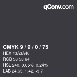 Color code: CMYK 9 / 9 / 0 / 75 | qconv.com
