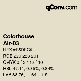 Code couleur: Colorhouse - Air-03 | qconv.com